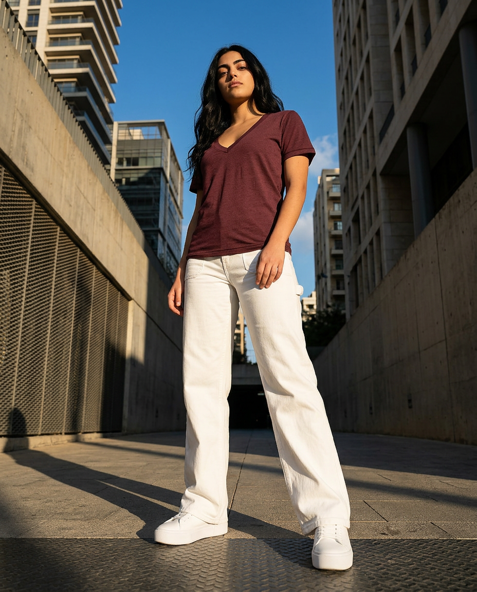 American Apparel TR456W T-Shirt - Tri Cranberry