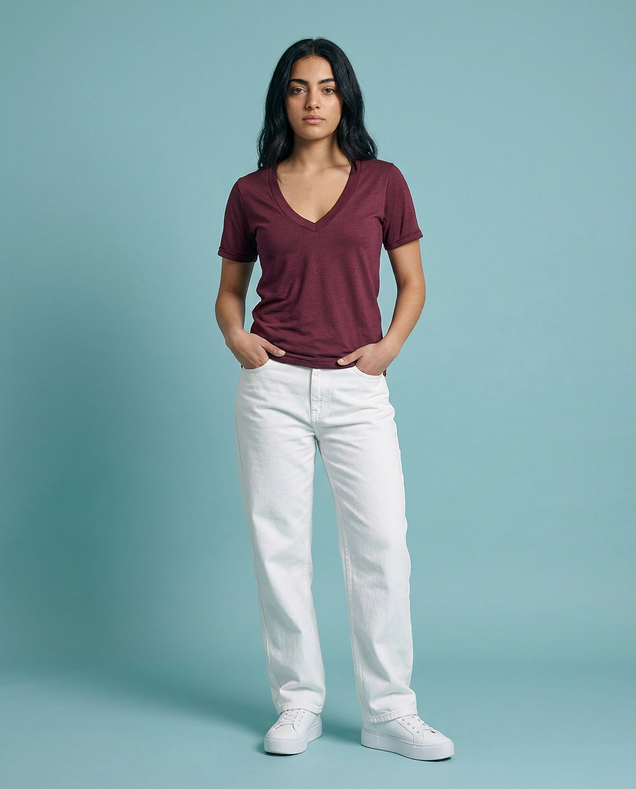 American Apparel TR456W T-Shirt - Tri Cranberry