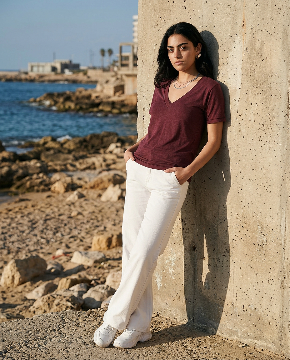 American Apparel TR456W T-Shirt - Tri Cranberry