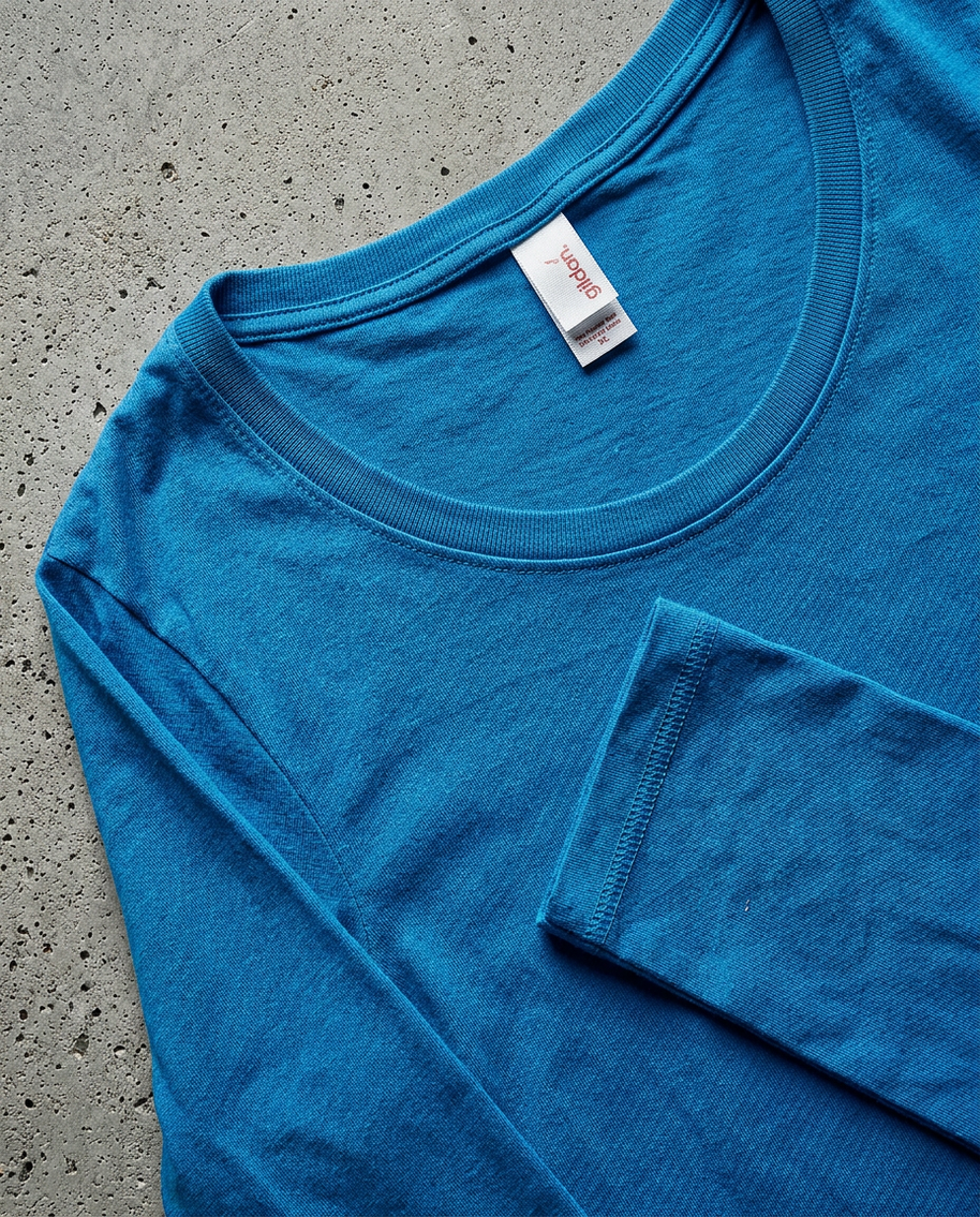 Anvil 399 Long Sleeve T-Shirt - Caribbean Blue