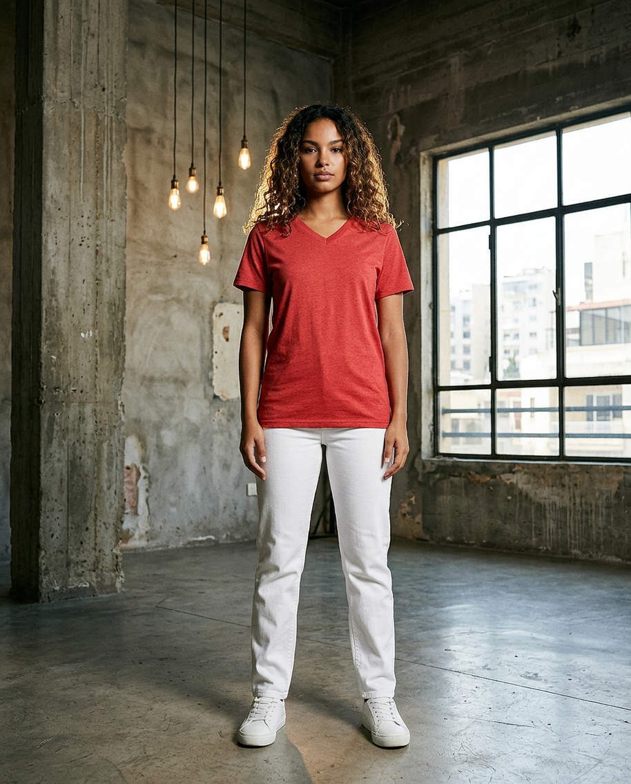 Anvil 6752 T-Shirt - Heather Red