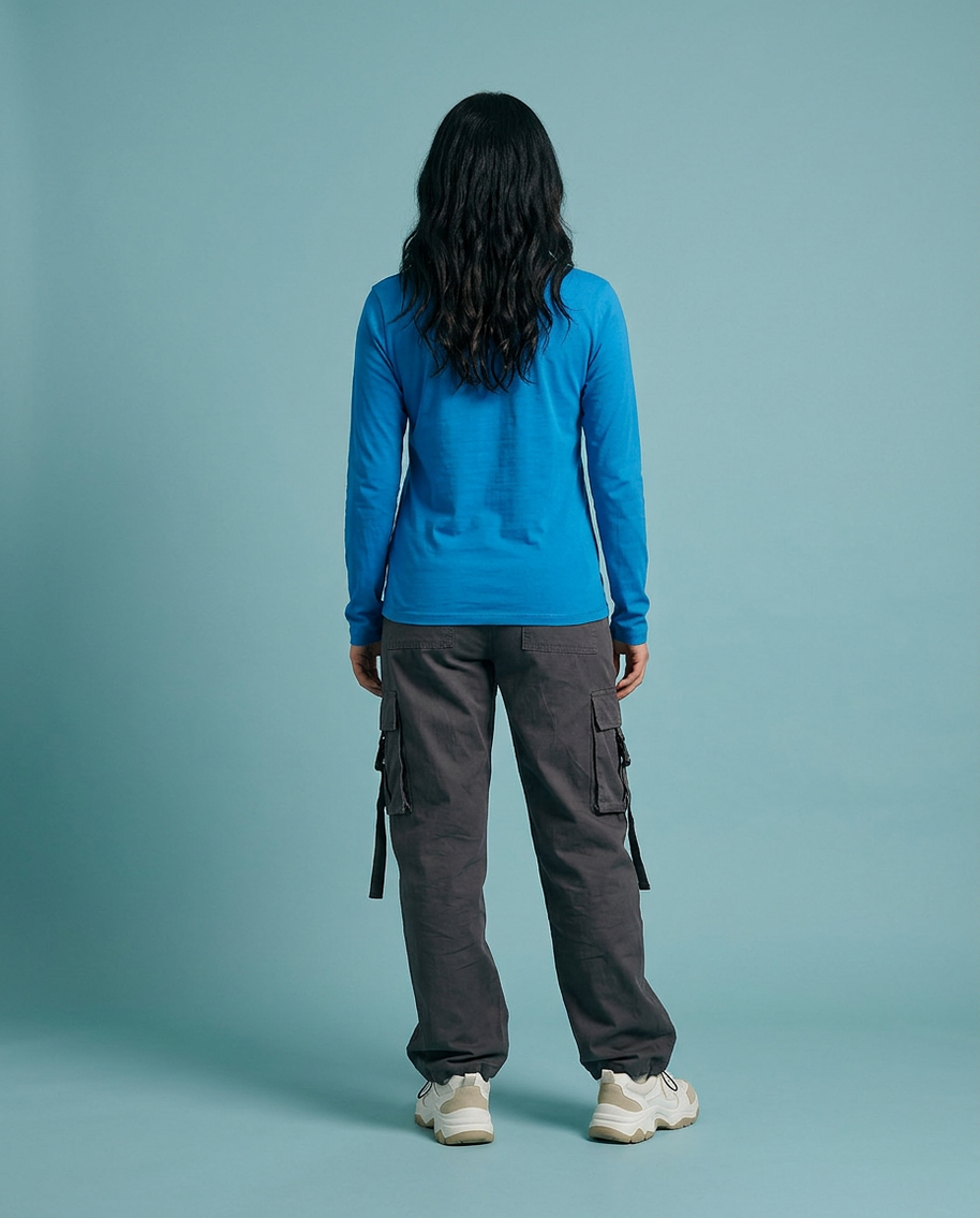 Anvil 399 Long Sleeve T-Shirt - Caribbean Blue