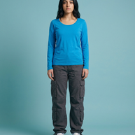 Anvil 399 Long Sleeve T-Shirt - Caribbean Blue