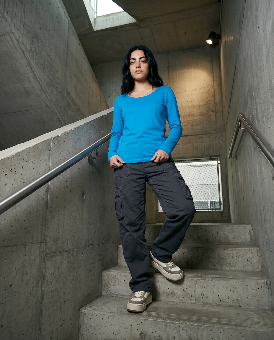 Anvil 399 Long Sleeve T-Shirt - Caribbean Blue