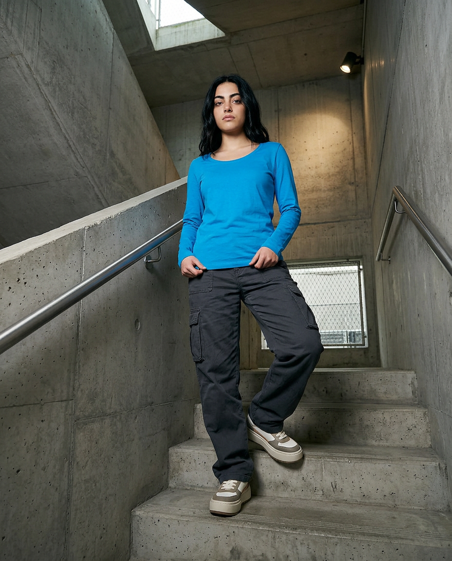Anvil 399 Long Sleeve T-Shirt - Caribbean Blue