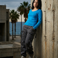 Anvil 399 Long Sleeve T-Shirt - Caribbean Blue