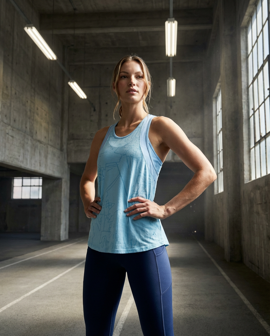 Under Armour Light Blue Patterned Training Tank