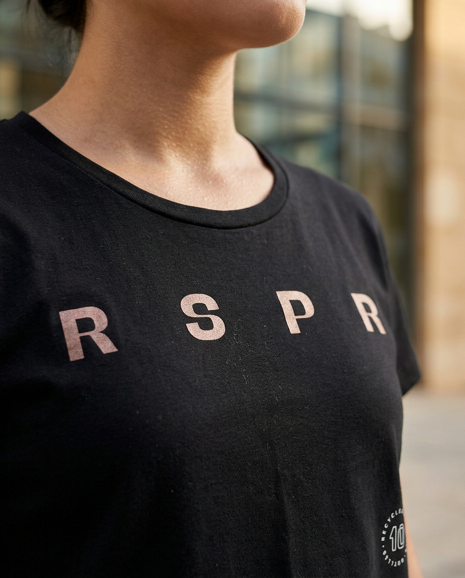 RSPR BLACK CROP TOP(RSPR PRINT)