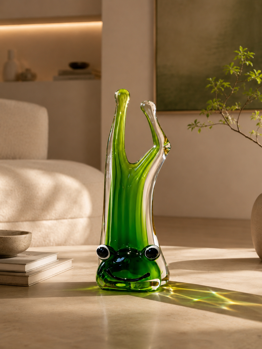 Tati deco Murano glass frog design