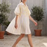 Tendresse Boutique White & Yellow Sequin Dress
