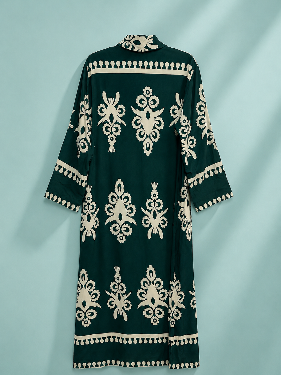 Tendresse Boutique Green Long-Sleeve Dress