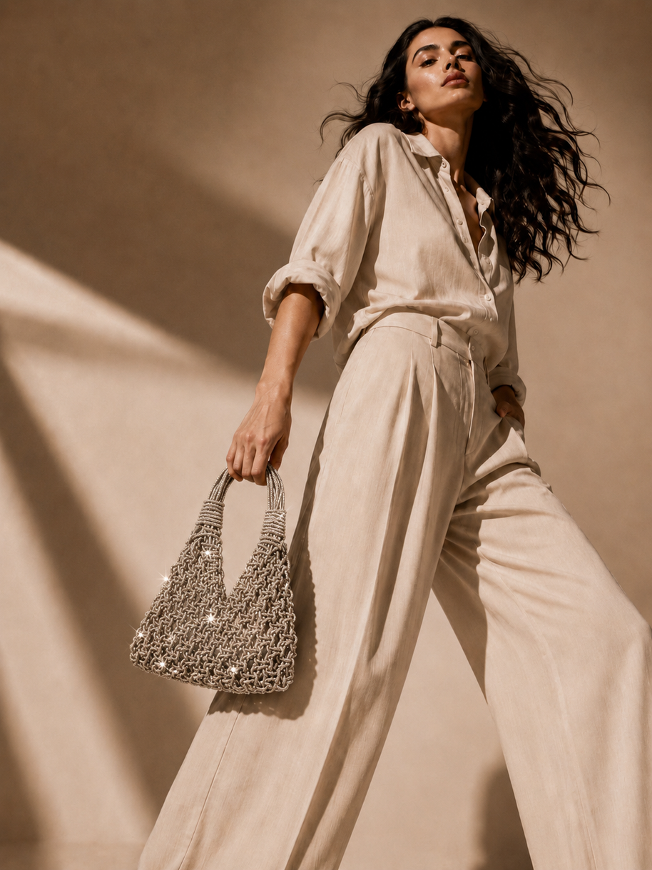 Knots by nada V-Knot Bag - Champagne