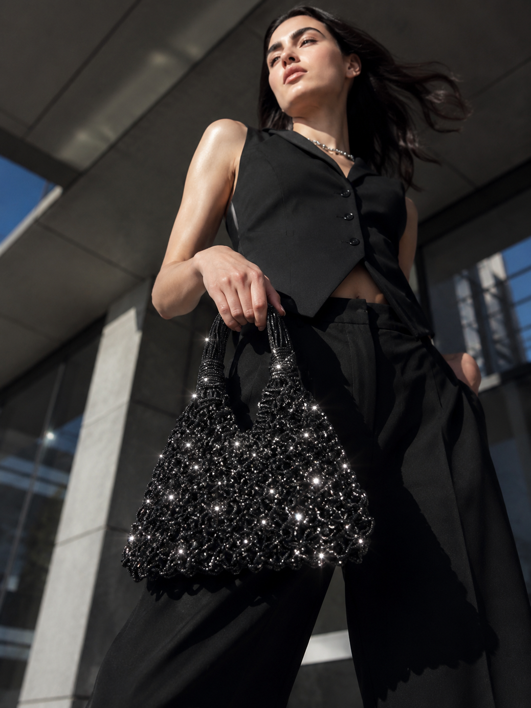 Knots by nada V-Knot Bag - Black