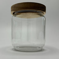 Set of 3 glass jars with wooden top