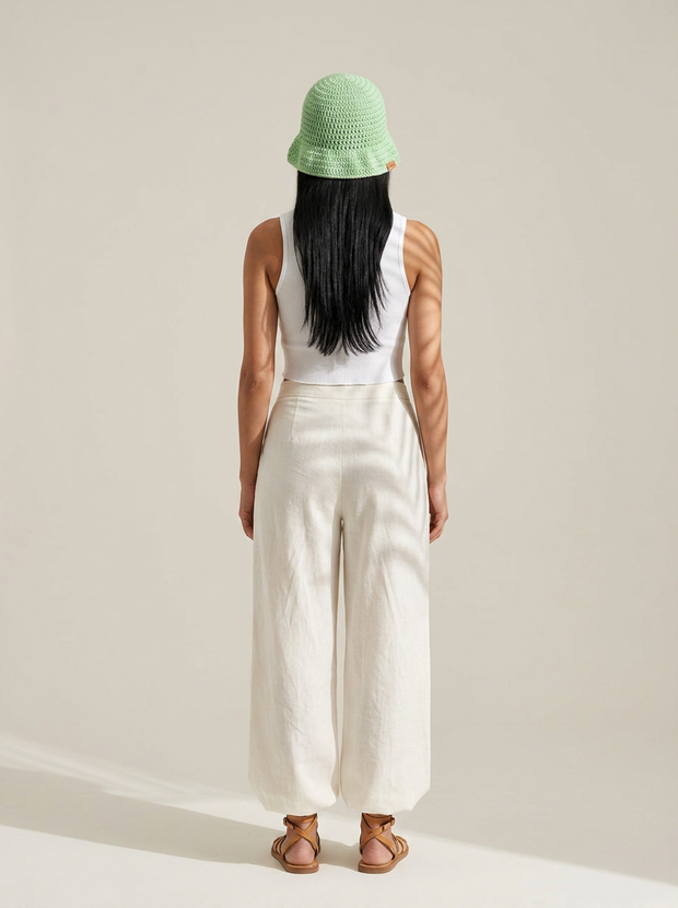 Route Raiment Light Green Crochet Bucket Hat - Medium