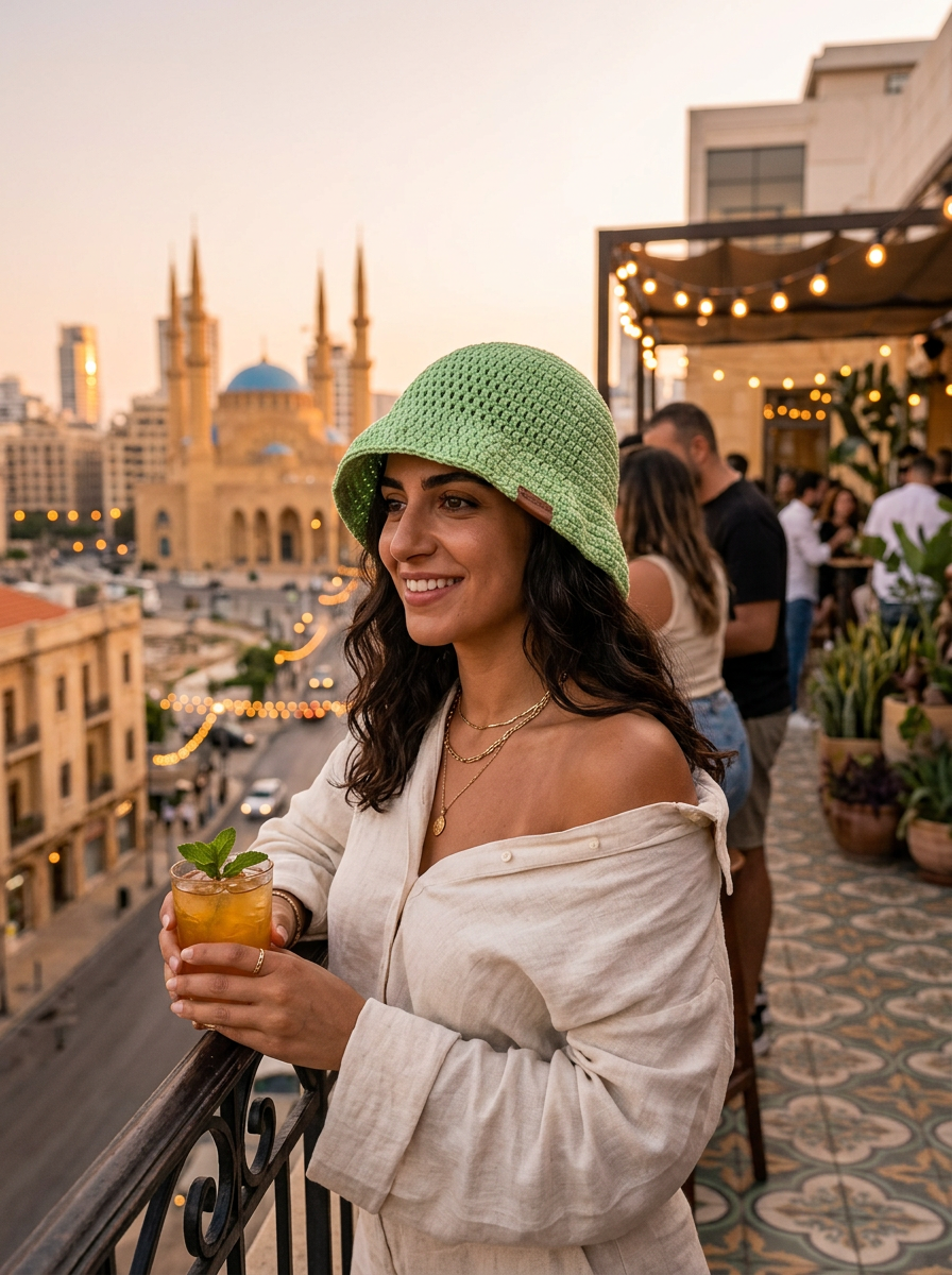 Route Raiment Light Green Crochet Bucket Hat - Medium