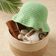 Route Raiment Light Green Crochet Bucket Hat - Medium