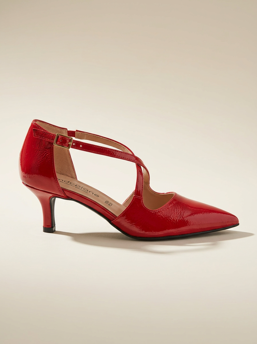 KOAN Onde Piane Red Gloss Cross-Strap Pump