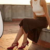 KOAN Onde Piane Red Gloss Cross-Strap Pump