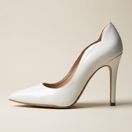 KOAN Onde Piane White Curved-Topline Stiletto Pump