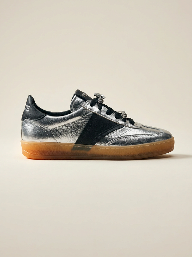KOAN MJUS Metallic Silver Luxe Trainer