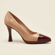 KOAN Onde Piane Nude & Bordeaux Patent Leather Pump