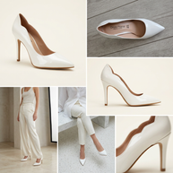 KOAN Onde Piane White Curved-Topline Stiletto Pump