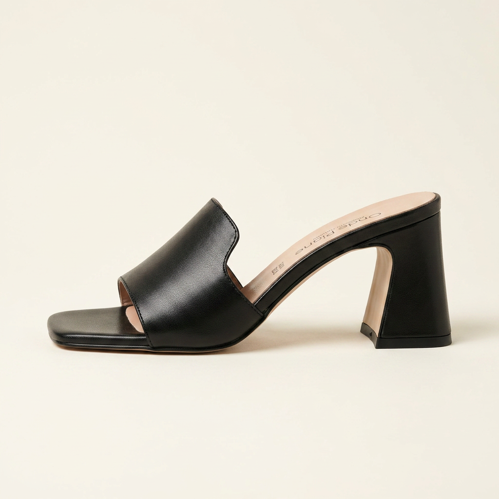 KOAN Onde Piane Black Sculpt Statement Heel Mule