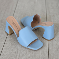 KOAN Onde Piane Sky Blue Sculpt Statement Heel Mule