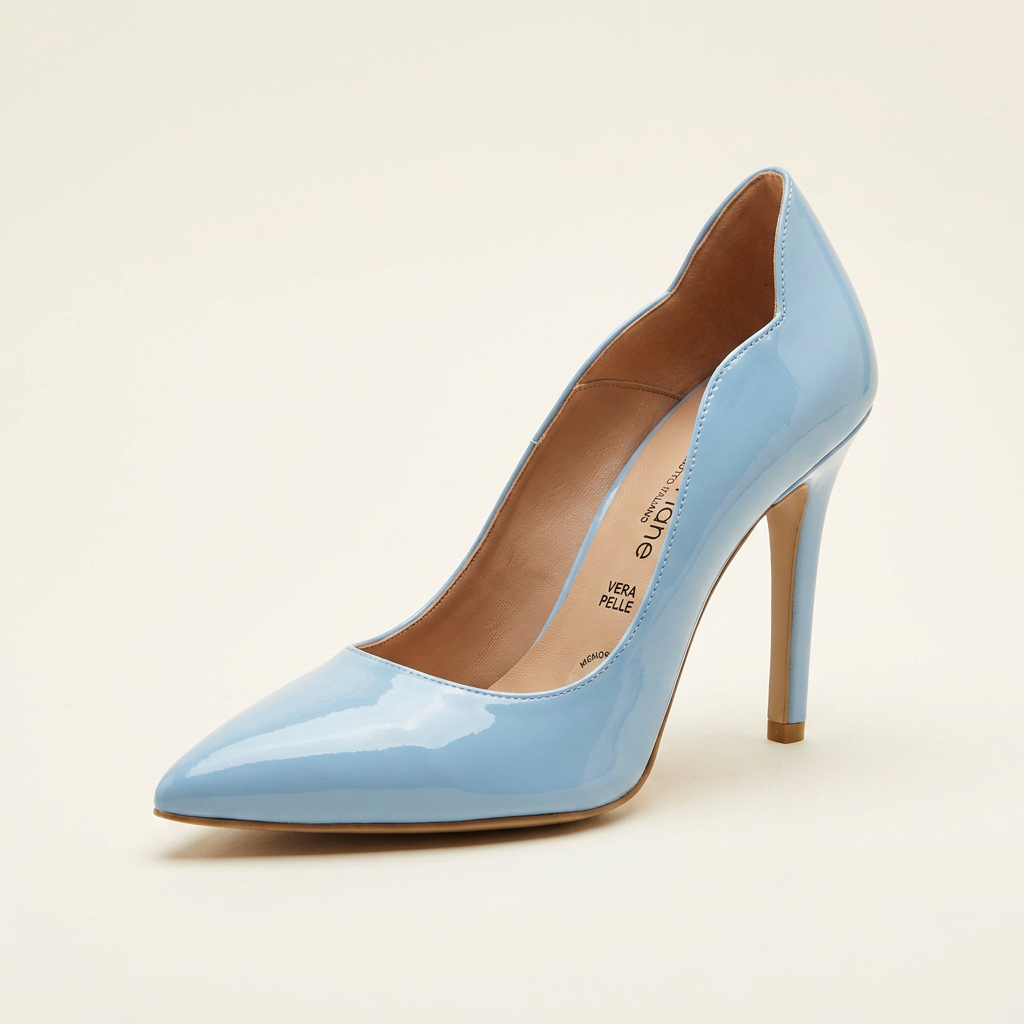 KOAN Onde Piane Sky Blue Curved-Topline Stiletto Pump