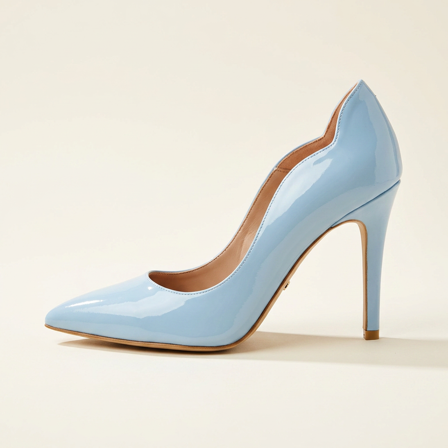 KOAN Onde Piane Sky Blue Curved-Topline Stiletto Pump