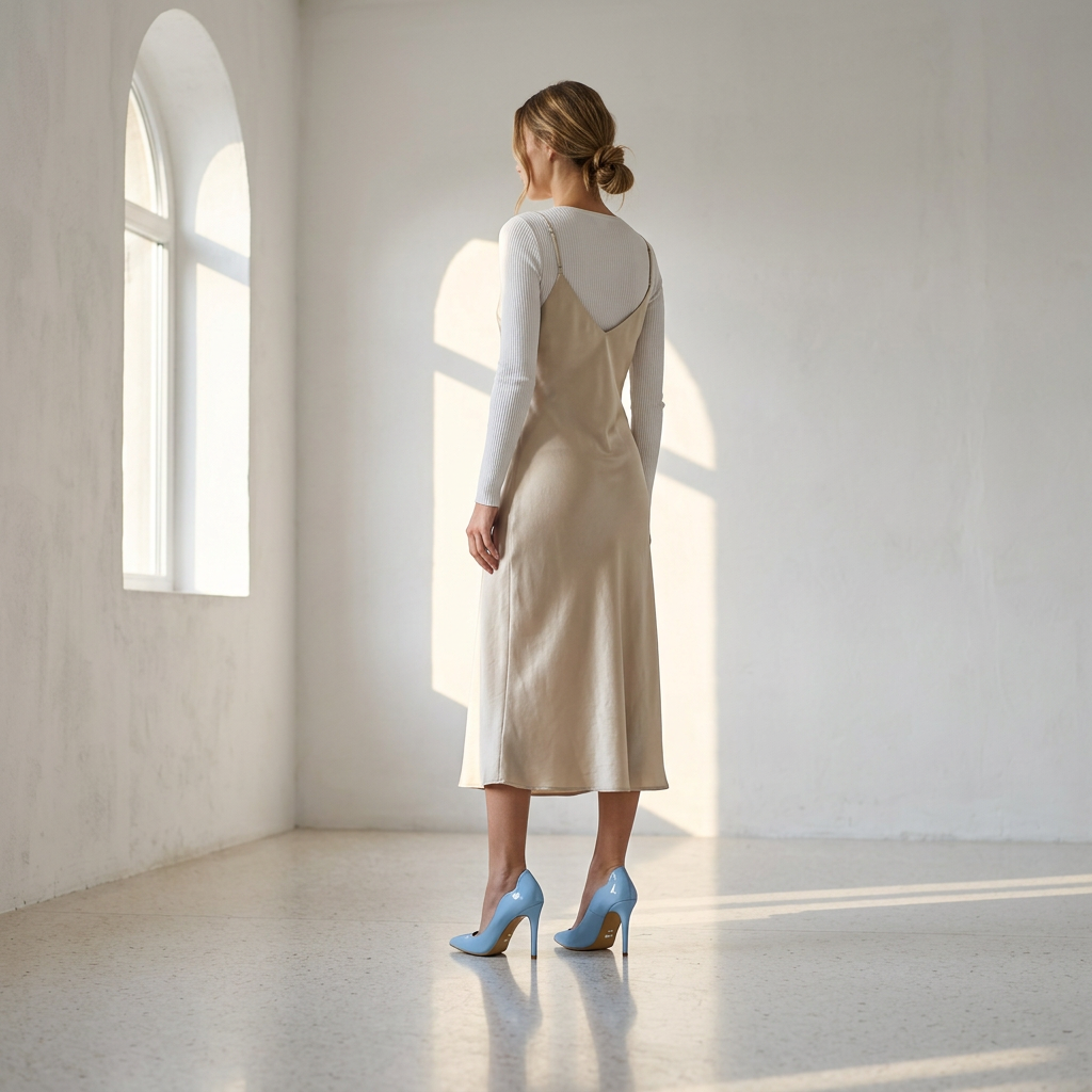 KOAN Onde Piane Sky Blue Curved-Topline Stiletto Pump