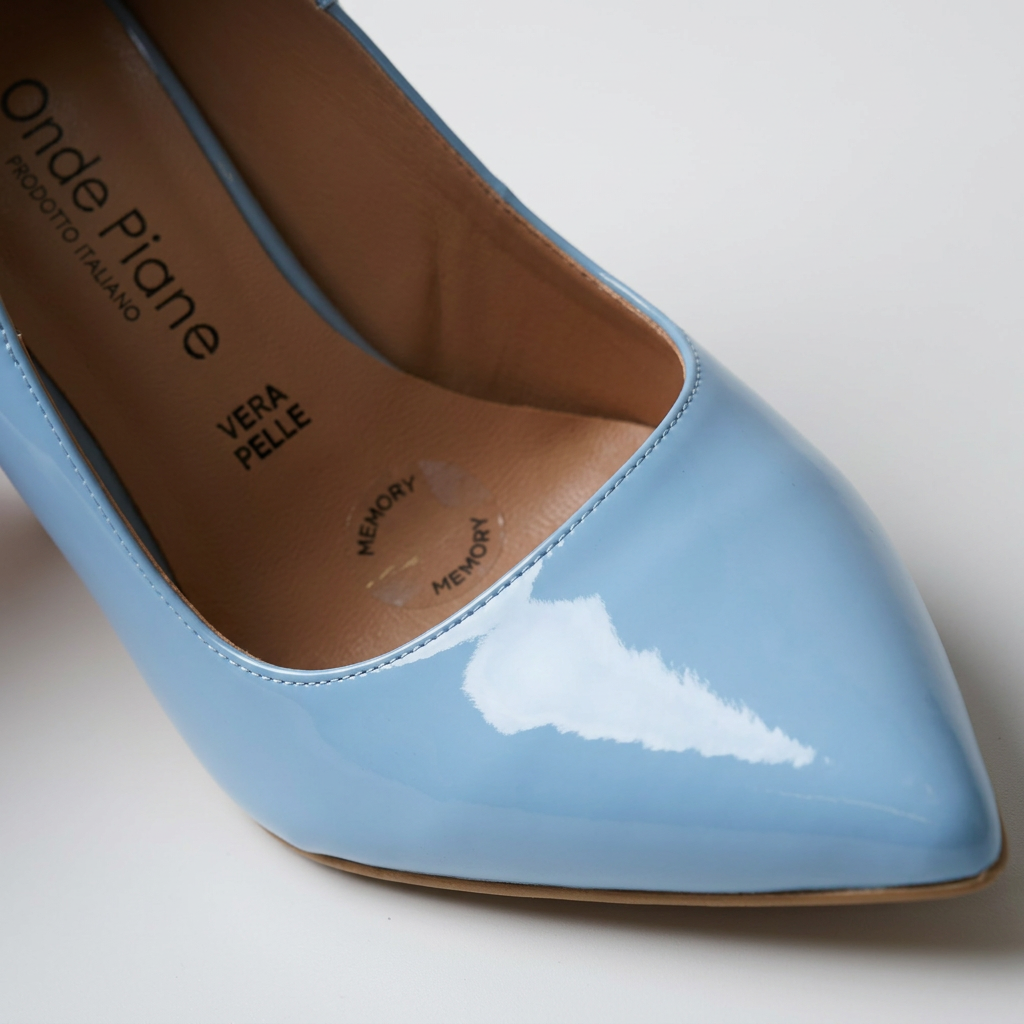 KOAN Onde Piane Sky Blue Curved-Topline Stiletto Pump