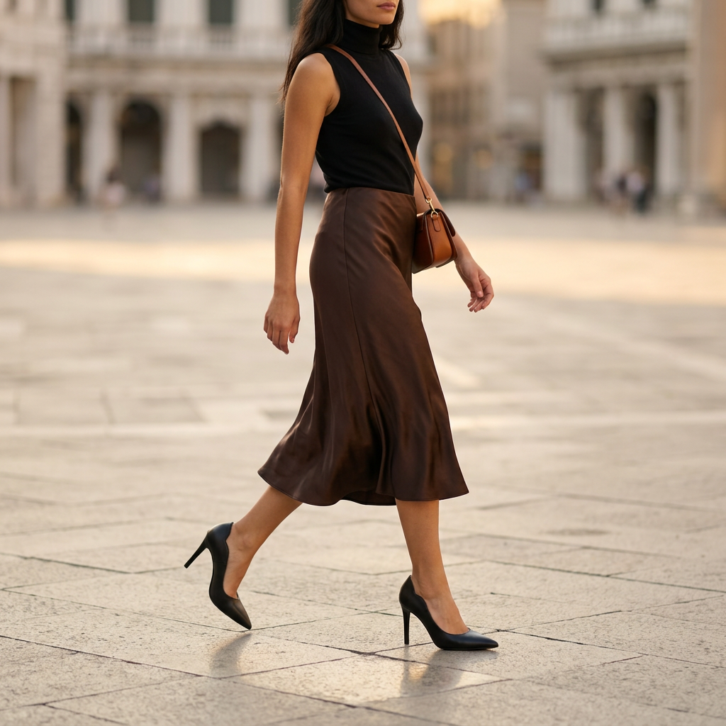 KOAN Onde Piane Black Curved-Topline Stiletto Pump