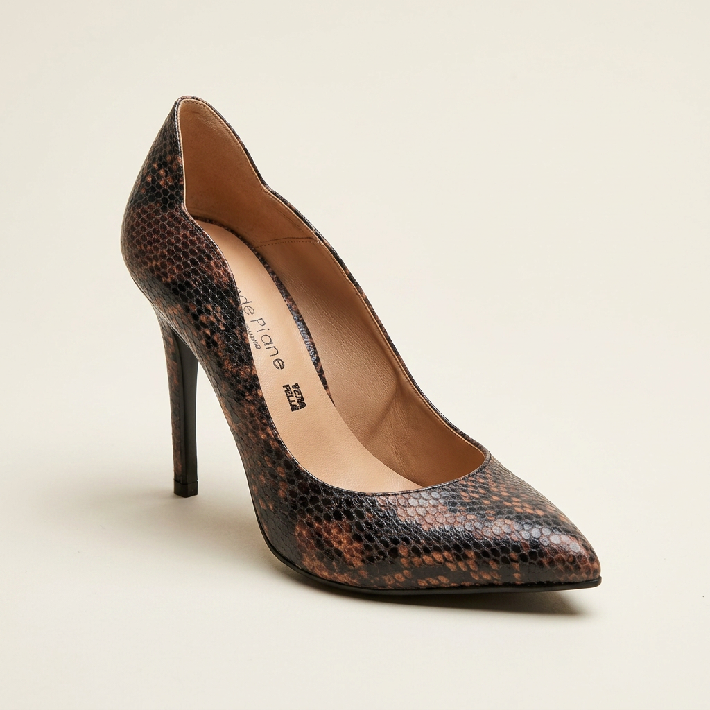 KOAN Onde Piane Python-Print Curved-Topline Stiletto Pump