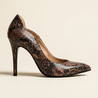 KOAN Onde Piane Python-Print Curved-Topline Stiletto Pump