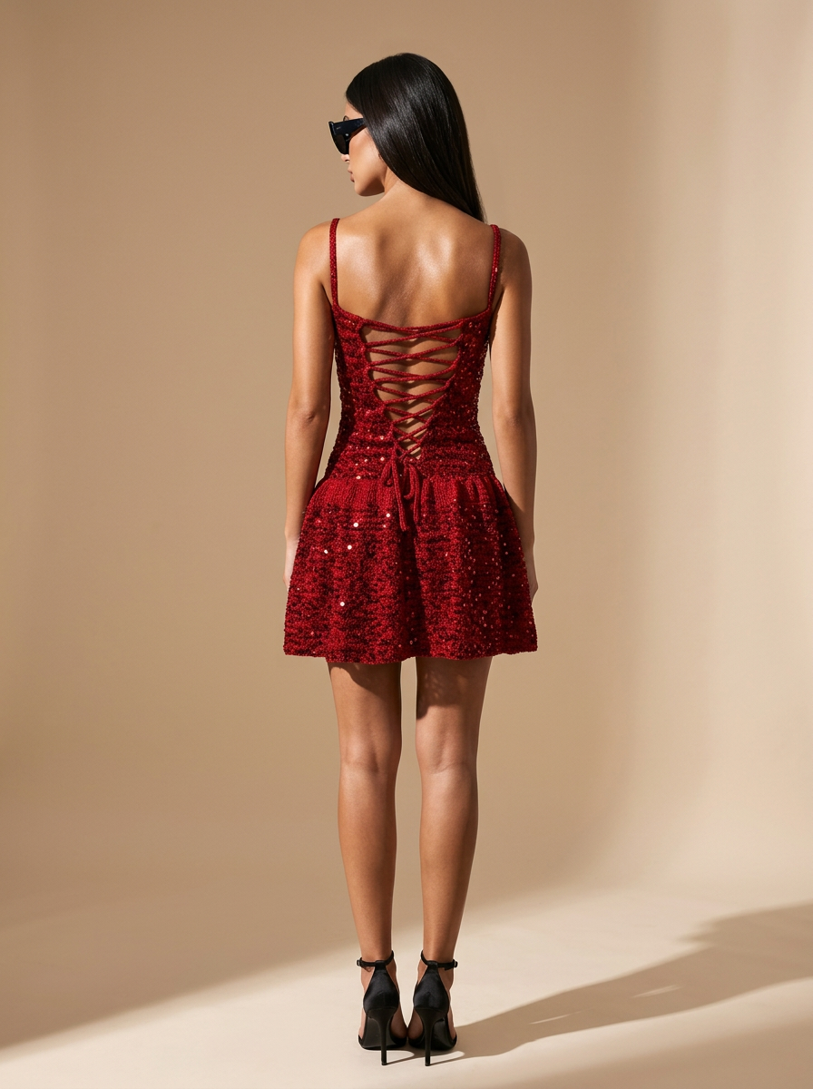 Route Raiment Red Crochet Dress - Small