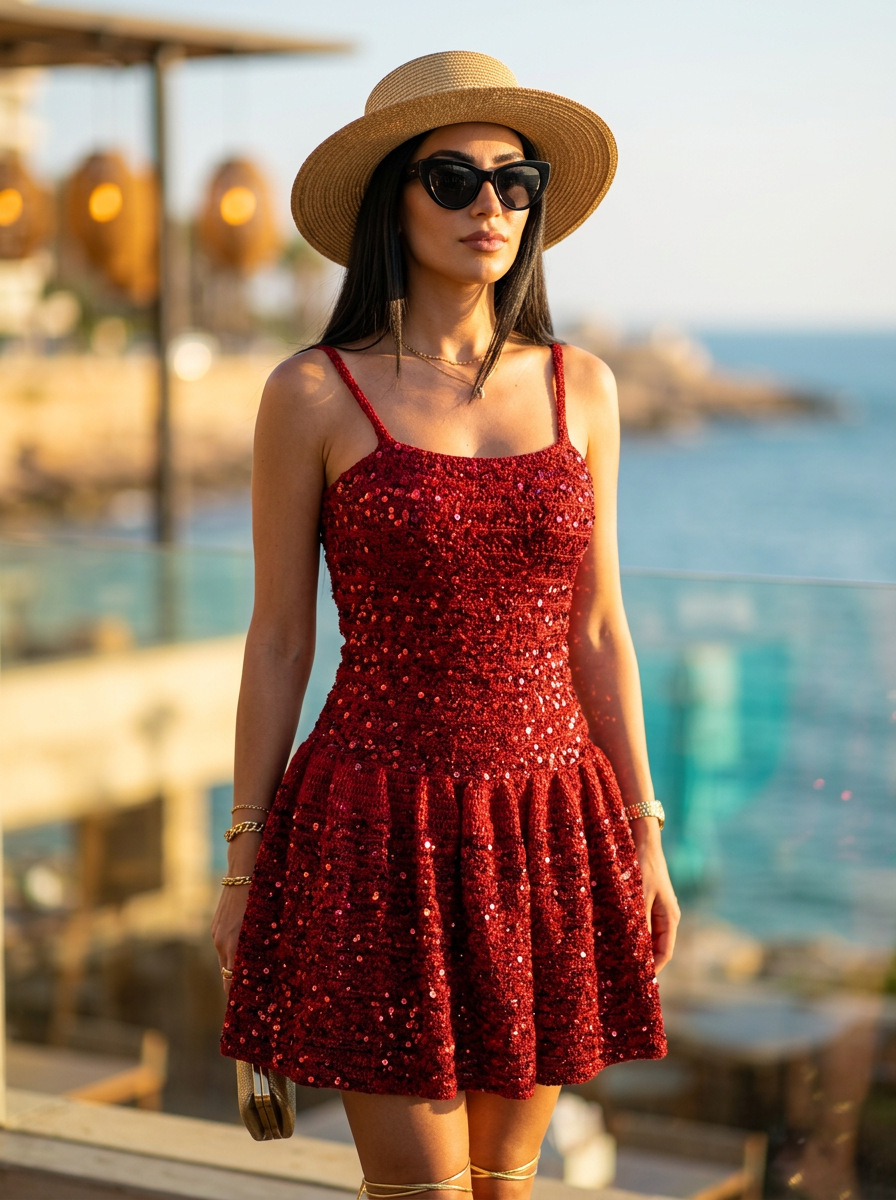 Route Raiment Red Crochet Dress - Small