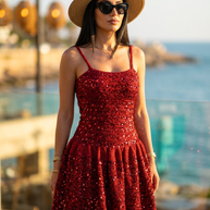 Route Raiment Red Crochet Dress - Small