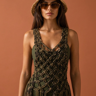 Route Raiment Camo Macrame Dress
