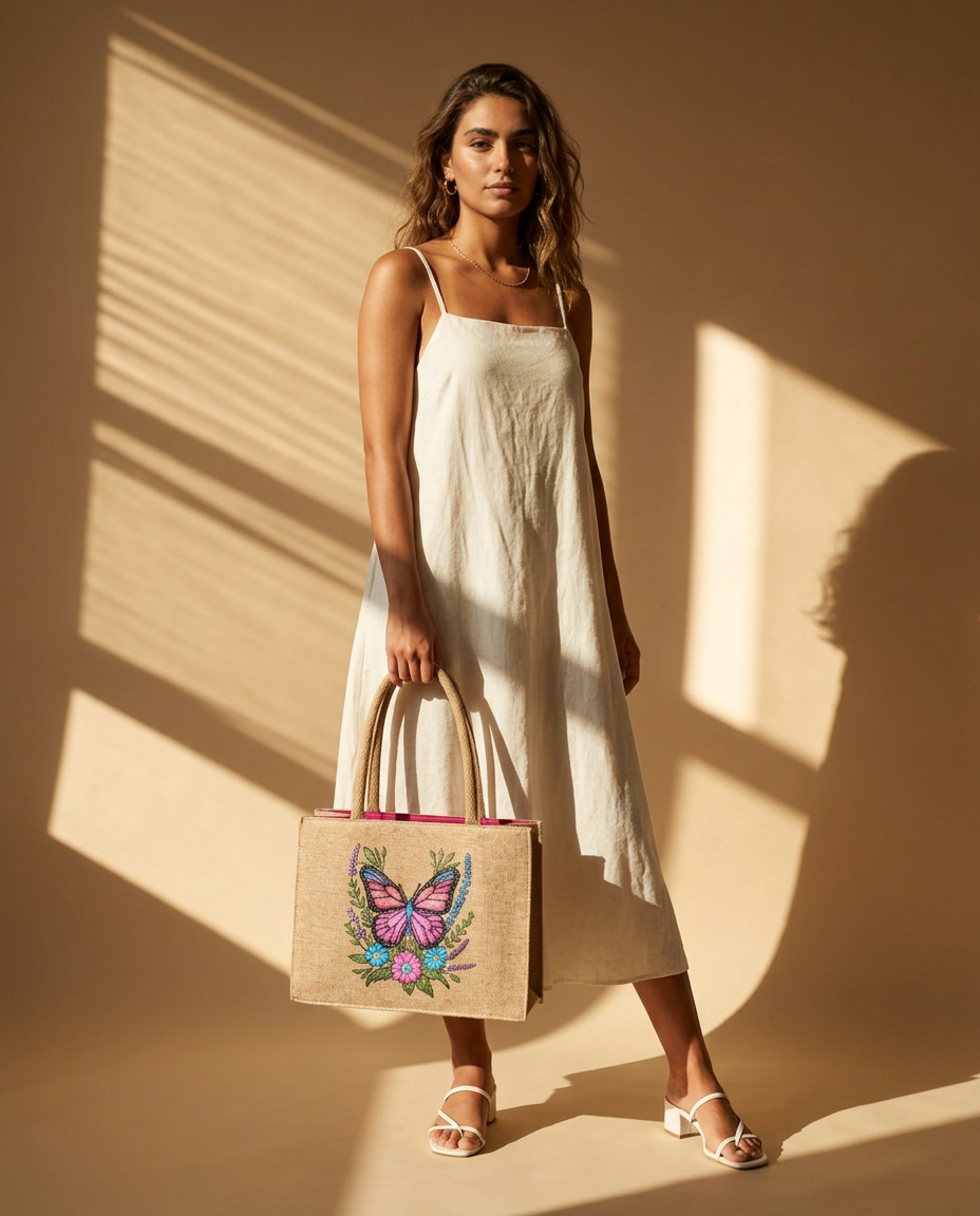 Handi Made Handpainted Butterfly Bag