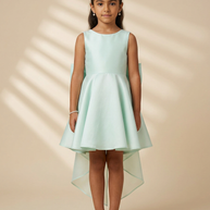 Girls Organza & tule Bow Dress Mint