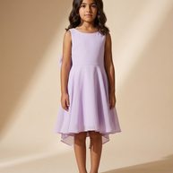 Girls Organza & tule Bow Dress Lavender