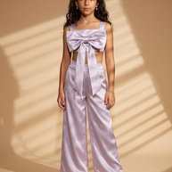 Bow set crop top & pants Lavender