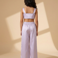 Bow set crop top & pants Lavender