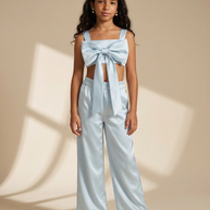 Bow set crop top & pants Mint