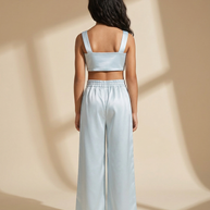 Bow set crop top & pants Mint