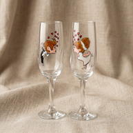 Handi Made Handpainted Bridal Champagne Flutes (Set of 2)