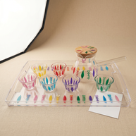 Handi Made Handpainted Lebanese Coffee Set – Plexi Tray