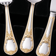 Antique Arch 72-Piece Vintage Gold-Trim Cutlery Set